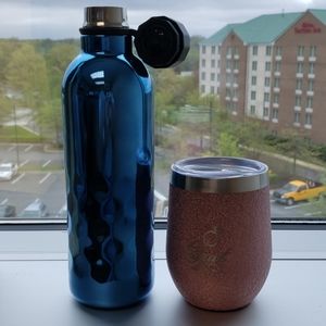Water bottle and travel wine tumbler